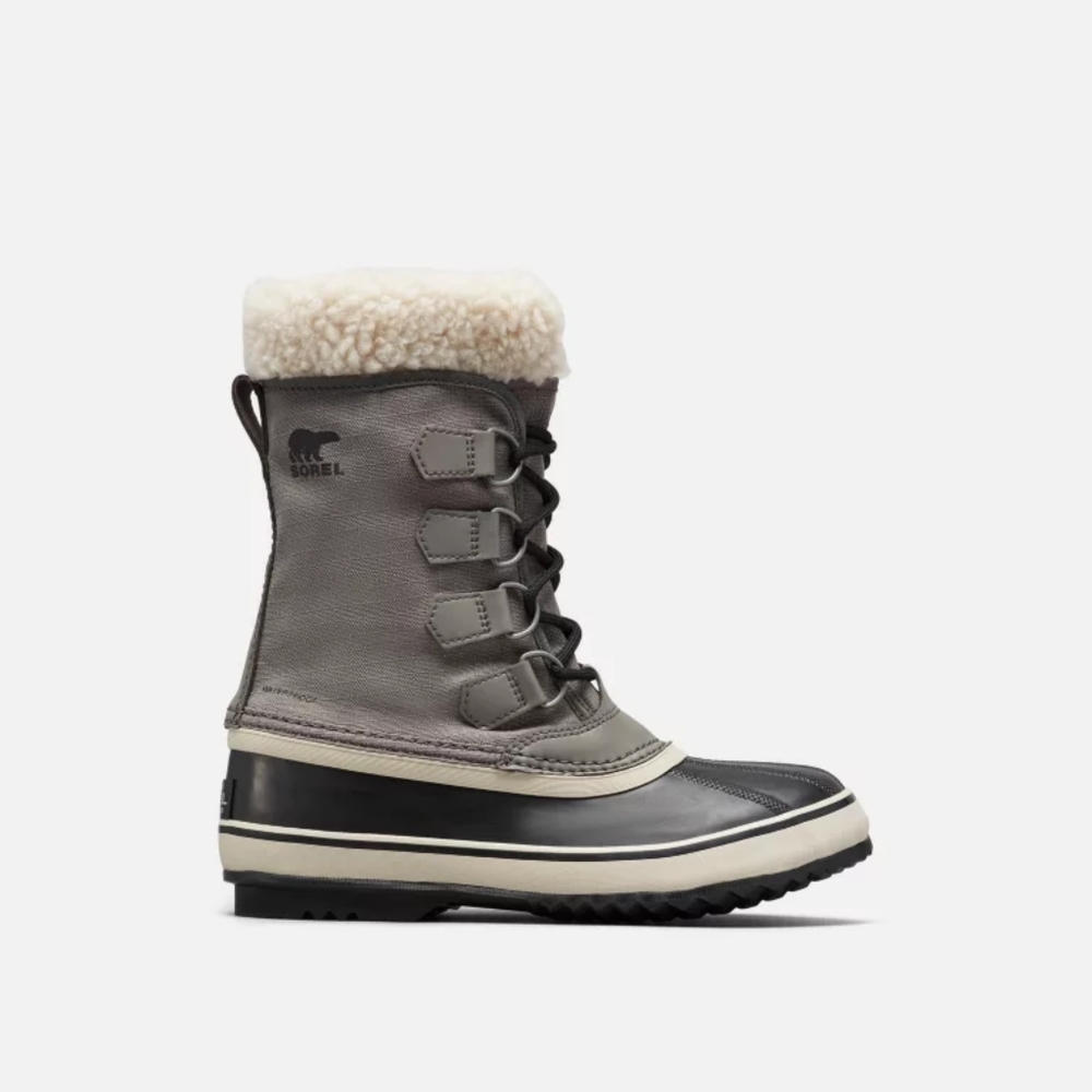 Sorel Boots Quarry Black Winter Wonder Waterproof Boot Size 8 Faux Fur